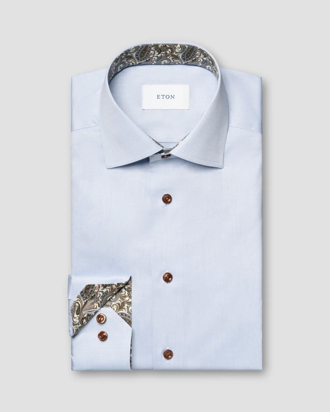 Eton Blue + Paisley Signature Twill Contemporary Fit Shirt