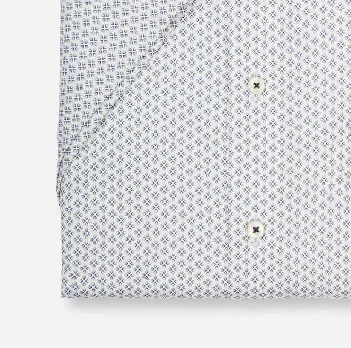 Olymp Green Diamond Half Sleeve Modern Fit Shirt