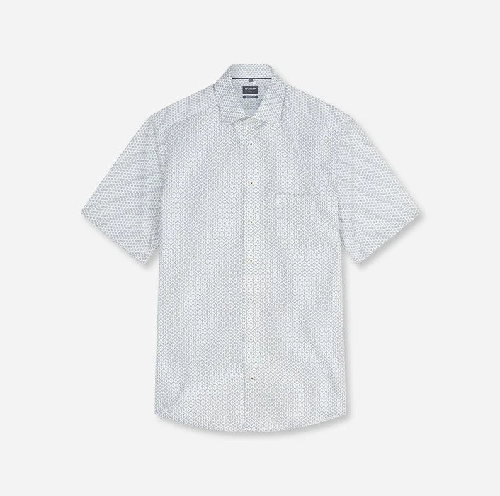 Olymp Green Diamond Half Sleeve Modern Fit Shirt