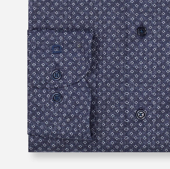 Olymp Denim Dot Pattern Modern Fit Shirt