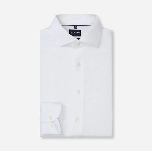 Olymp White Japanese Knit Modern Fit Shirt