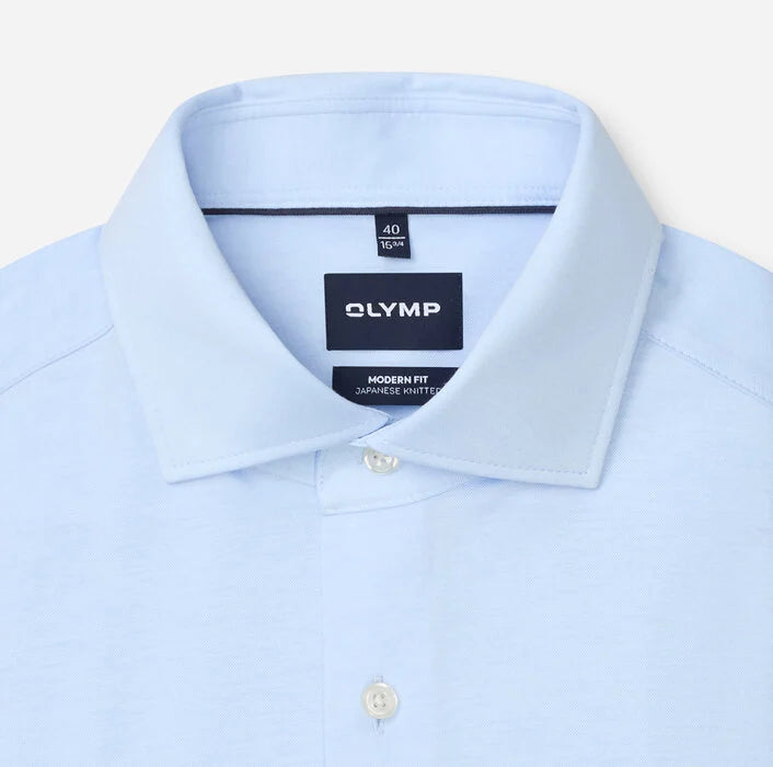 Olymp Blue Japanese Knit Modern Fit Shirt