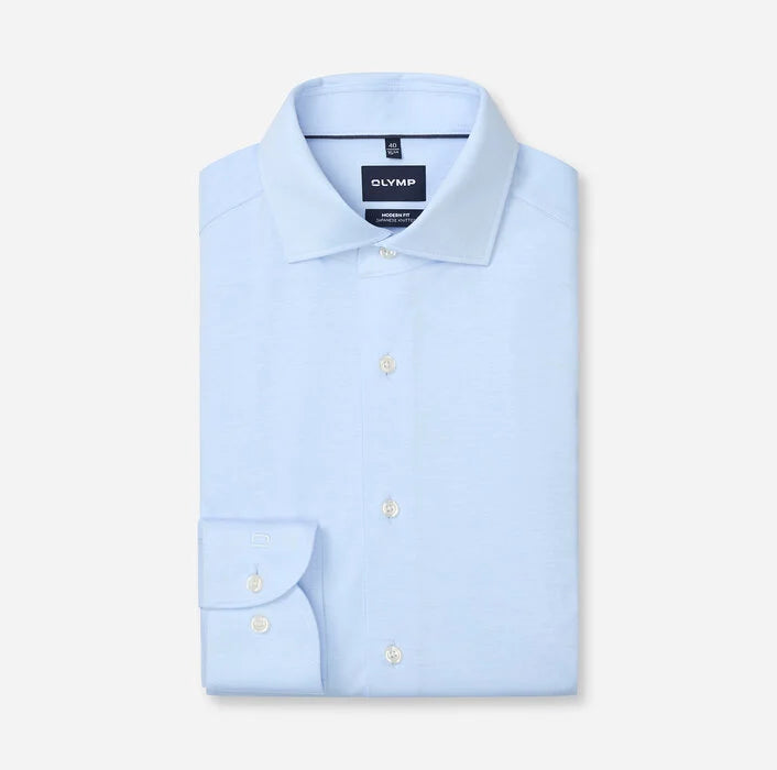 Olymp Blue Japanese Knit Modern Fit Shirt