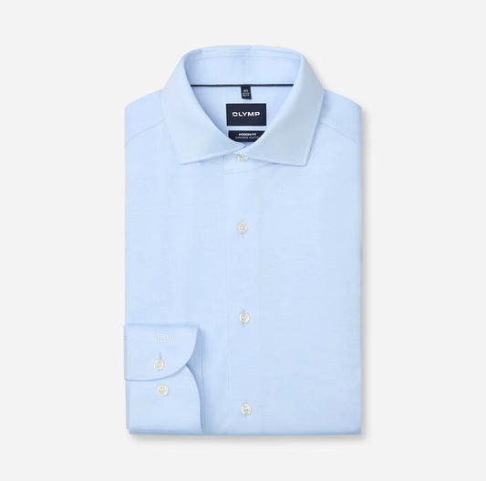 Olymp Blue Japanese Knit Modern Fit Shirt