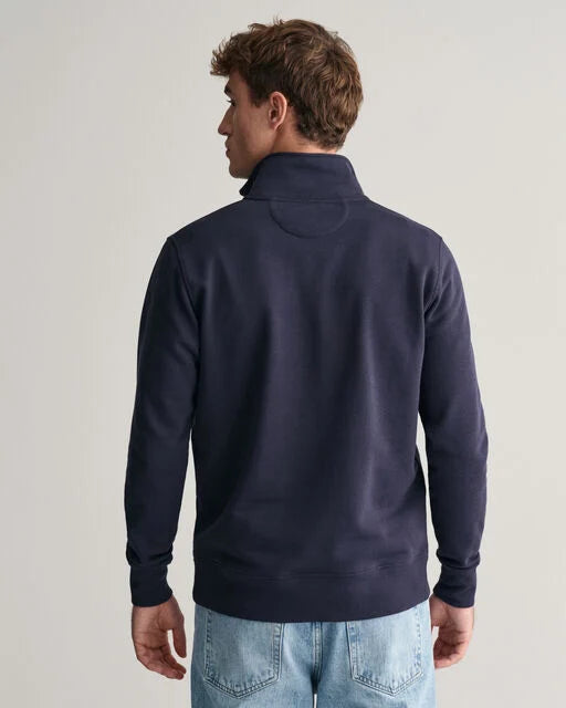 Gant Navy Shield Half Zip Sweatshirt