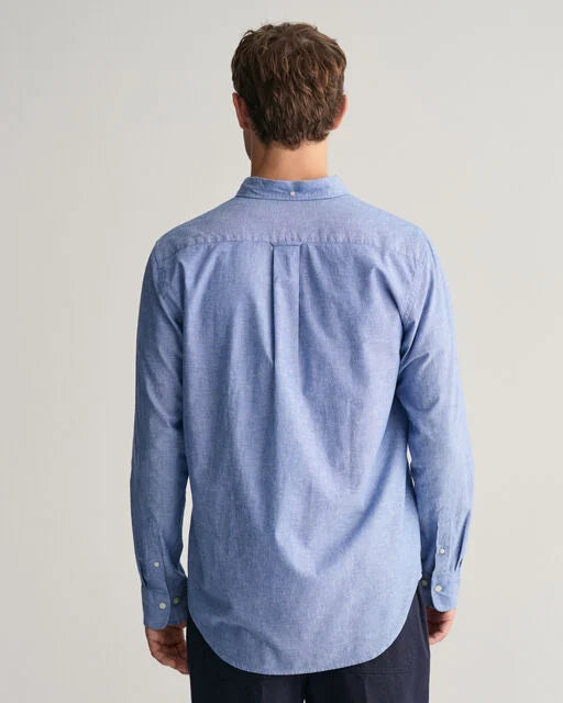 Gant Blue Cotton Linen Regular Fit