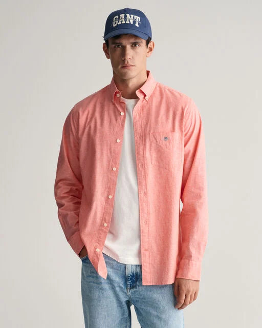 Gant Sunset Pink Cotton Linen Regular Fit