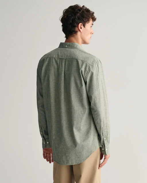 Gant Green Cotton Linen Regular Fit