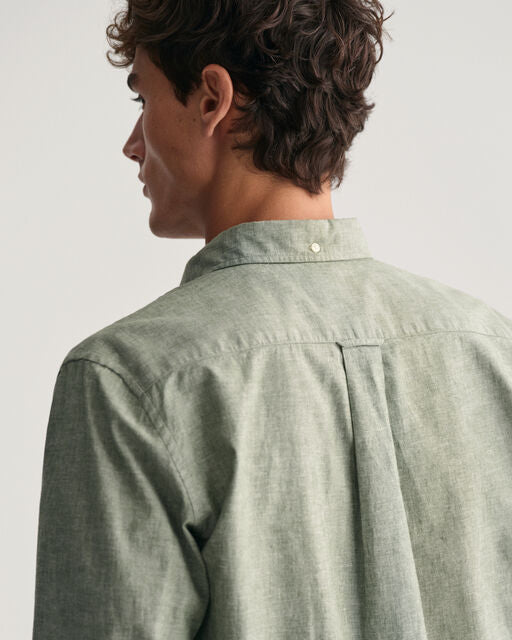 Gant Green Cotton Linen Regular Fit