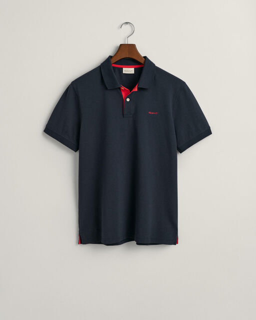 Gant Navy + Red Contrast Pique Polo