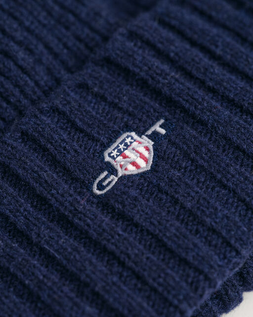 Gant Navy Shield Wool Beanie