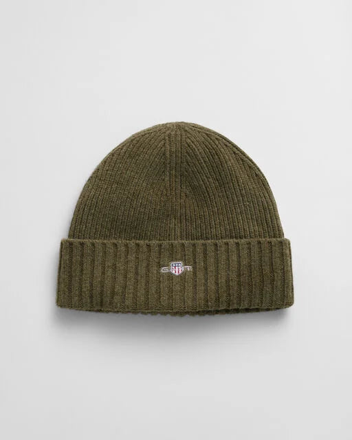 Gant Khaki Shield Wool Beanie