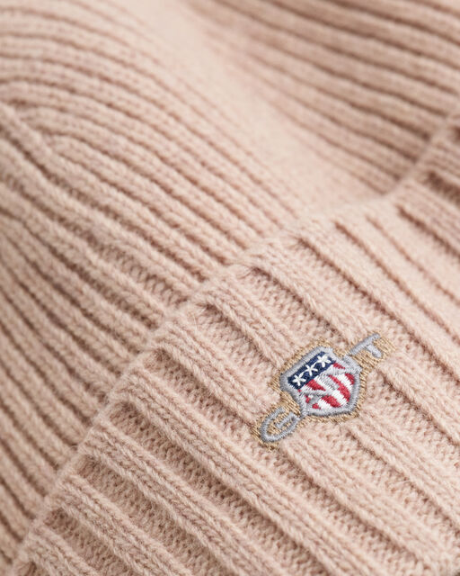 Gant Beige Shield Wool Beanie