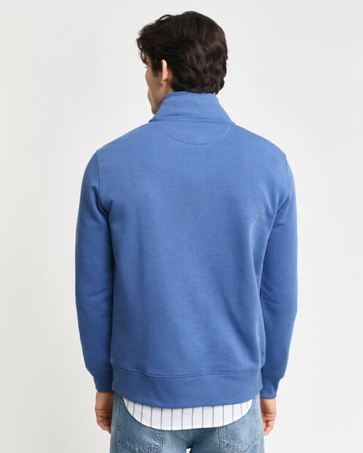 Gant Rich Blue Shield Half Zip Sweatshirt