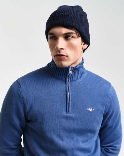 Gant Vintage Blue Cotton Half Zip Jumper