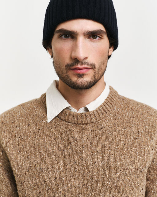 Gant Brown Salt & Pepper Crew Neck Jumper