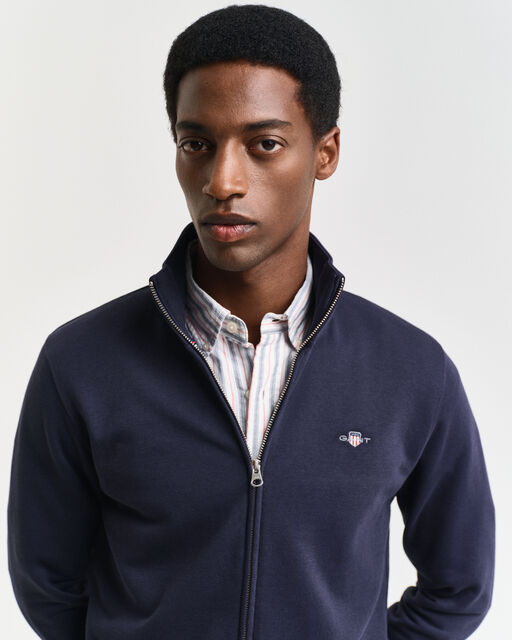 Gant Navy Shield Full Zip Sweatshirt