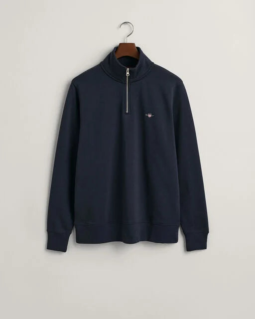 Gant Navy Shield Half Zip Sweatshirt