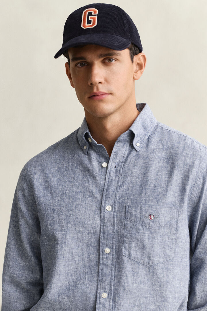 Gant Blue Linen Blend Regular Fit