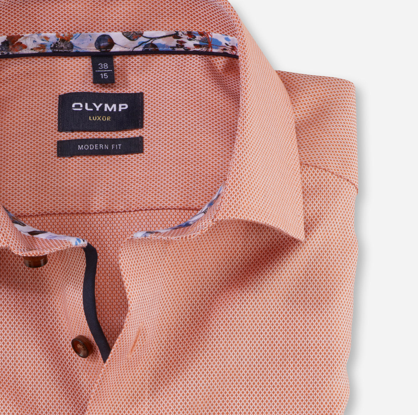 Olymp Orange Half Sleeve Modern Fit Shirt