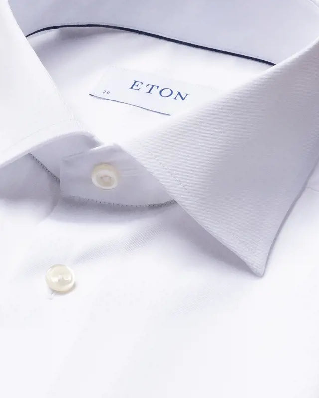 Eton White CONTEMPORARY Signature Twill Shirt- Double Cuff